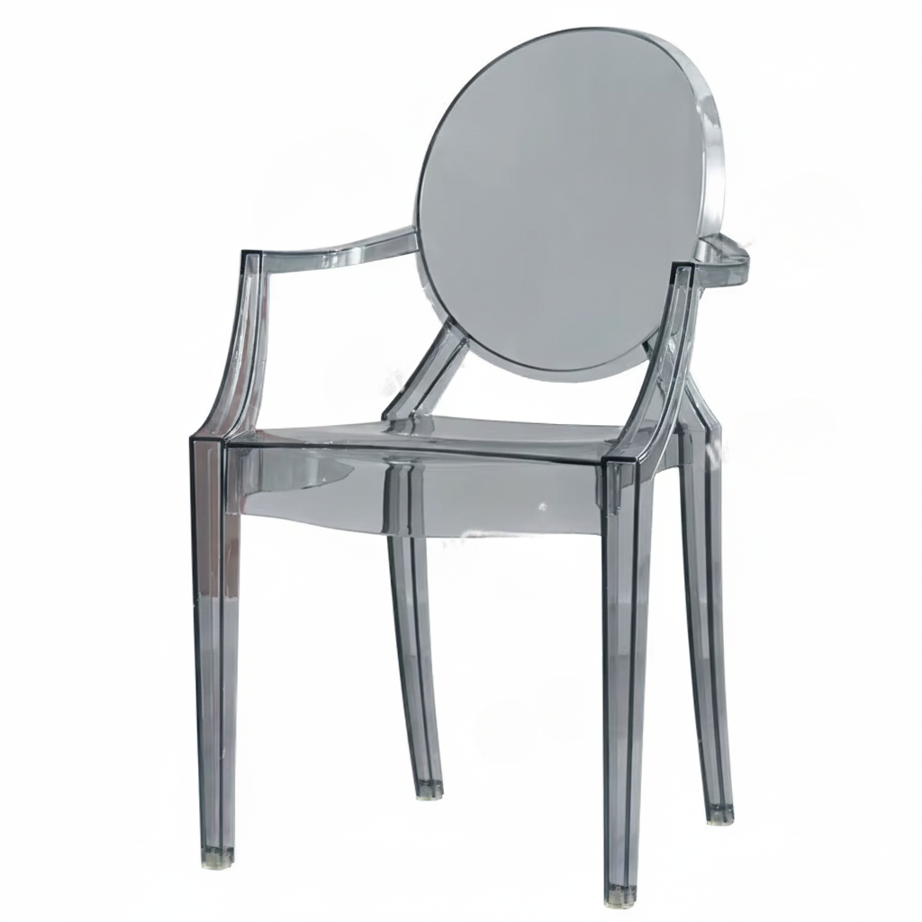 Plastic Chair with Transparent Backrest – Coffee & Dining Chair
