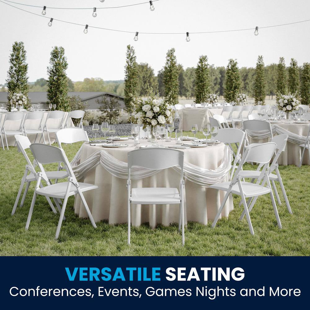 White Metal Folding Chair (Set of 6)