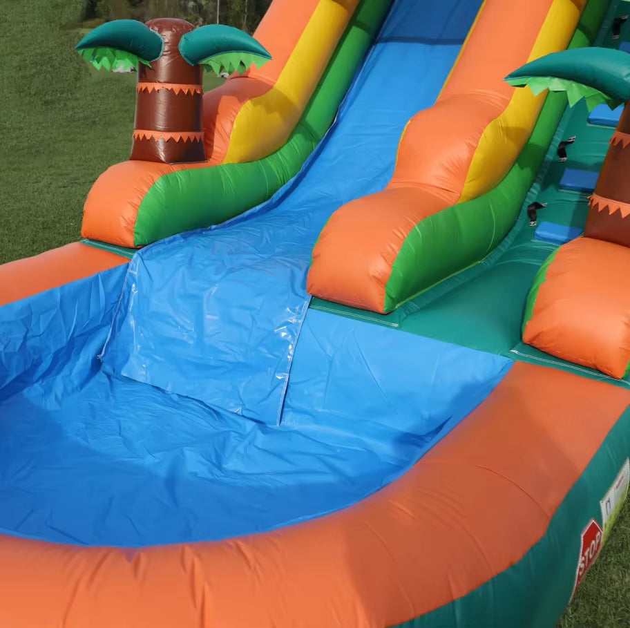 Commercial 15Oz PVC Inflatable Water Slide Outdoor Backyard Dry Wet Inflatable Slide with Pool