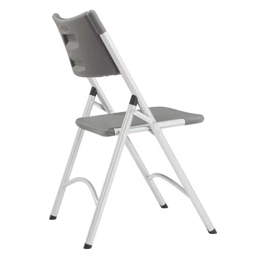 Charcoal Plastic Seat Outdoor Safe Folding Chair (Set of 4)