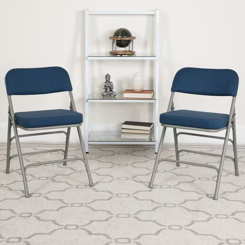 Navy Metal Folding Chair (2-Pack)