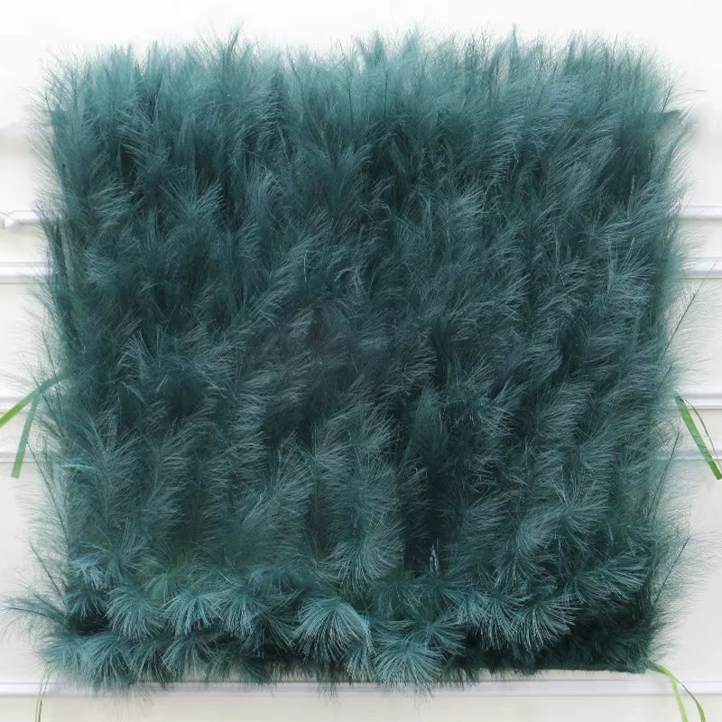 Artificial Pampas Grass Cloth Base Roll up Flower Wall Curtain, Reed Plants Wall, Wedding Backdrop Decor, Event Party Props, 5D