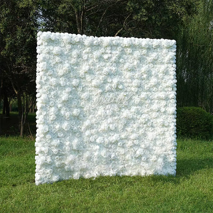 5D Red Rose Cloth Flower Wall Wedding Backdrop Decor Curtain Hanging Fabric Green Plant Floral Wall Event Banquet Party Props