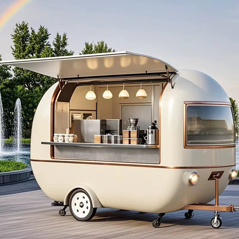 Fully Equipped Fast Food Truck for Sale Mobile BBQ Ice Cream Coffee Cart for Snacks Candy Chips