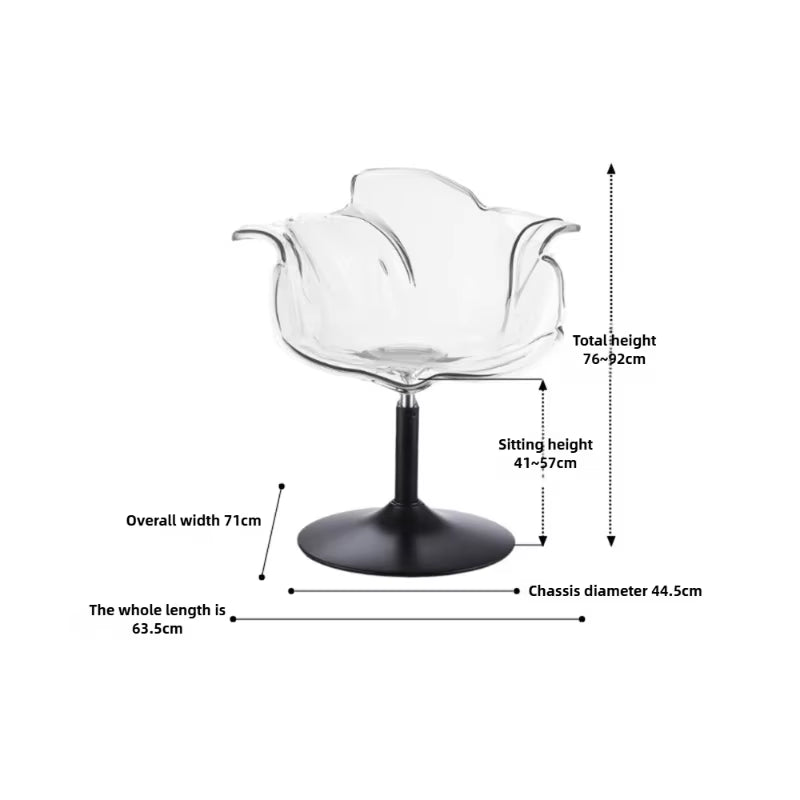 French Style Luxury Acrylic High Chair, Transparent Adjustable Island Platform Chair, High Stool, Coffee Shop Bar Chair