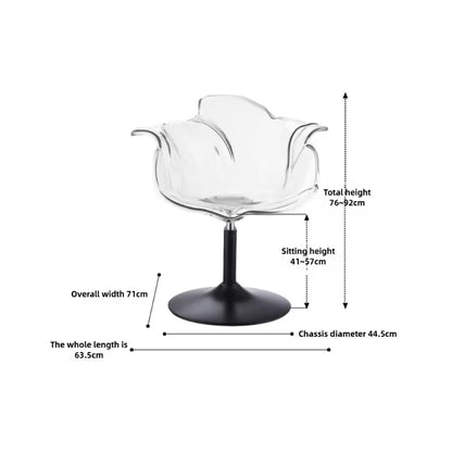 French Style Luxury Acrylic High Chair, Transparent Adjustable Island Platform Chair, High Stool, Coffee Shop Bar Chair