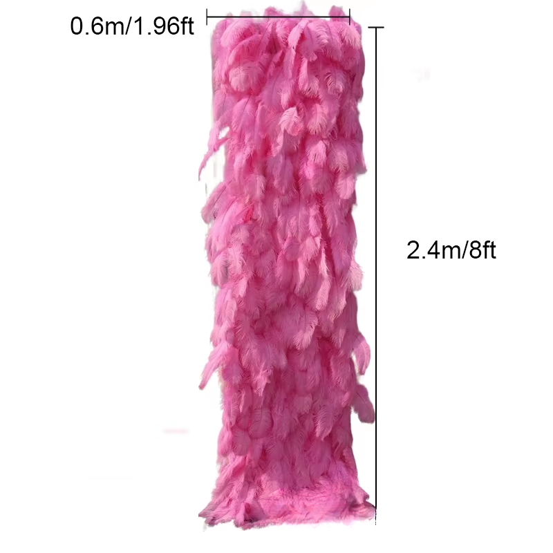 3D Pink Feather Flower Fabric Backdrop Wall
