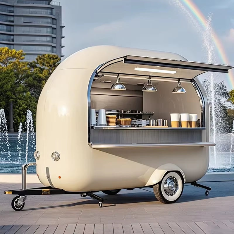 Fully Equipped Fast Food Truck for Sale Mobile BBQ Ice Cream Coffee Cart for Snacks Candy Chips
