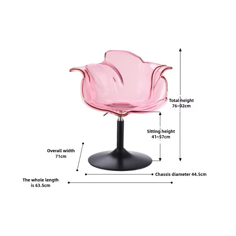 French Style Luxury Acrylic High Chair, Transparent Adjustable Island Platform Chair, High Stool, Coffee Shop Bar Chair