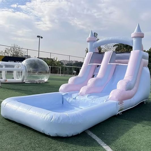 Commercial 20Ft White Inflatable Bounce House with Slide