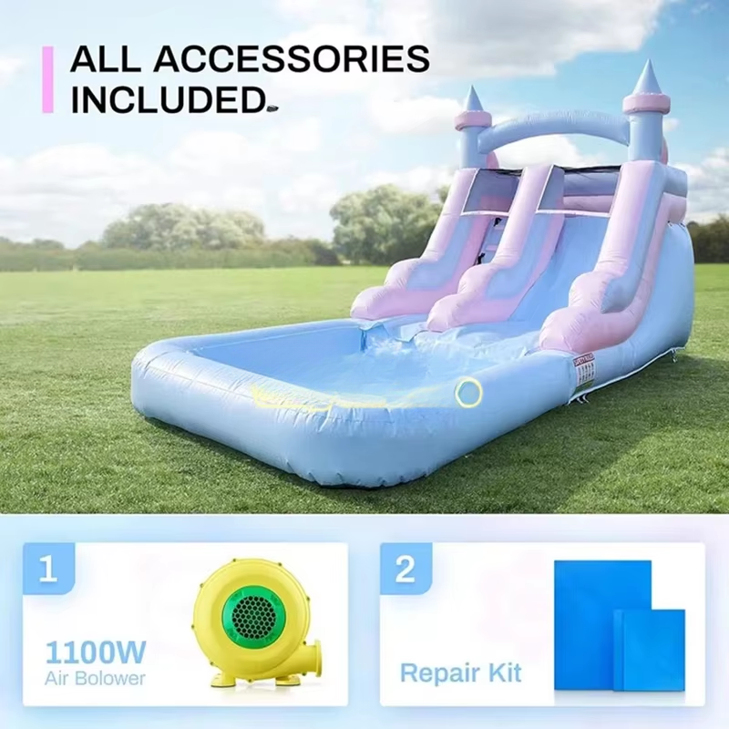 Commercial 20Ft White Inflatable Bounce House with Slide