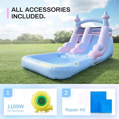 Commercial 20Ft White Inflatable Bounce House with Slide