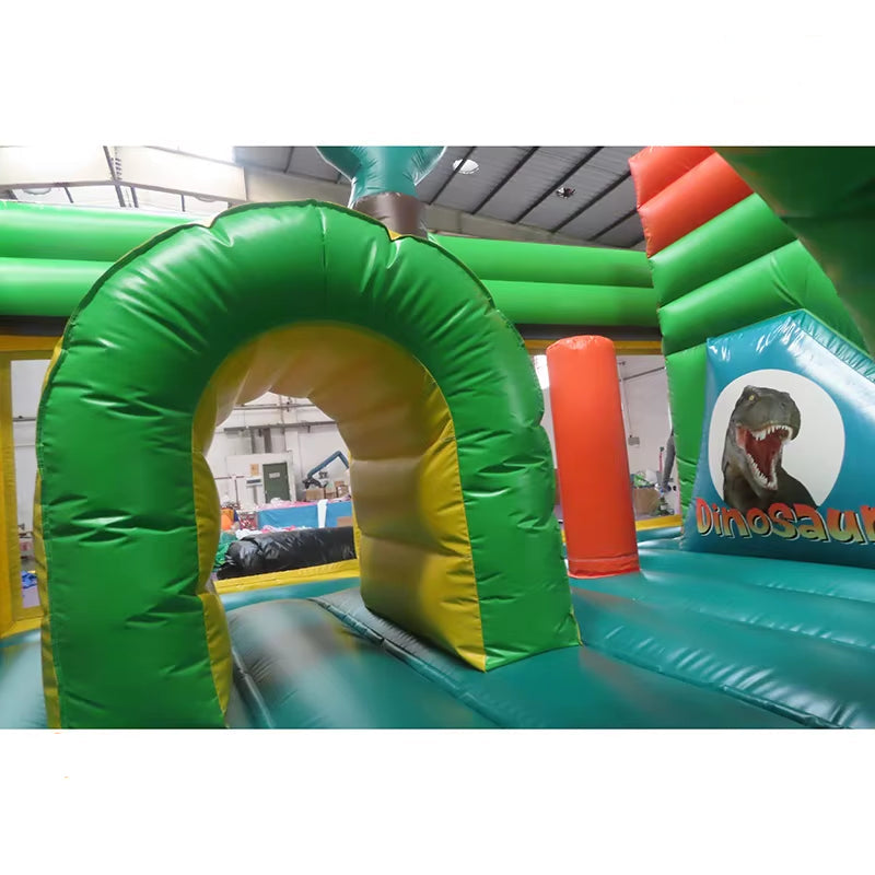 By Ship to Door, Dinosaur Animal Inflatable Bouncy House 5X4M Jungle Inflatable Jumping House Combos wi Slide for Sale