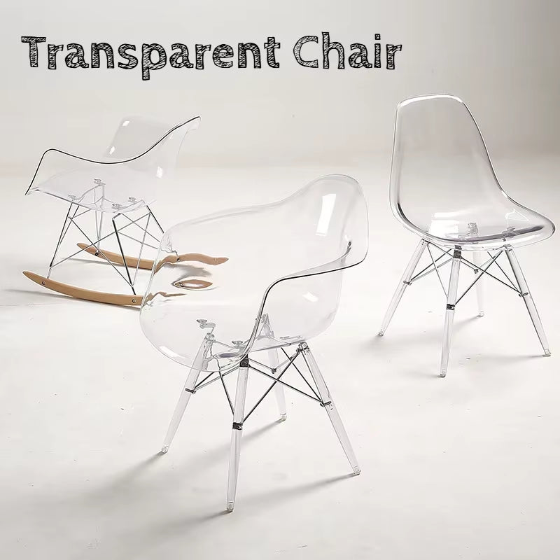 Nordic Transparent Dining Chairs Minima Chairs for Living Room Creative Portable Chair Modern Armchairs Home Furniture