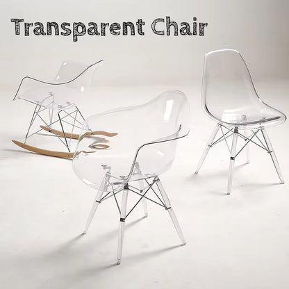 Nordic Transparent Dining Chairs Minima Chairs for Living Room Creative Portable Chair Modern Armchairs Home Furniture