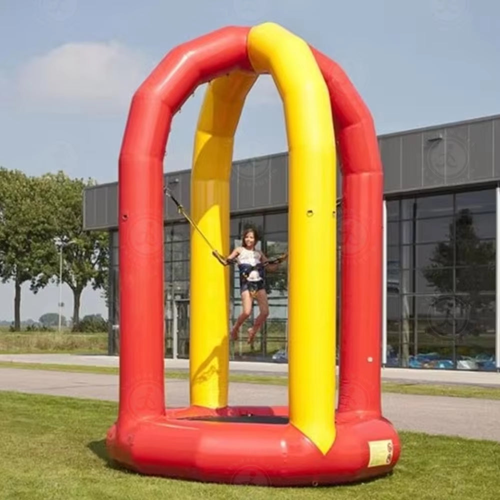 3/4M Dia Inflatable Bungee Trampoline Jump Amusement Equipment Airtight Inflatable Bungee Jump for Kids Adult Interactive Game