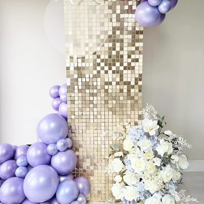 Shimmer Wall Backdrop 24PCS Champagne Gold Sequin Panels