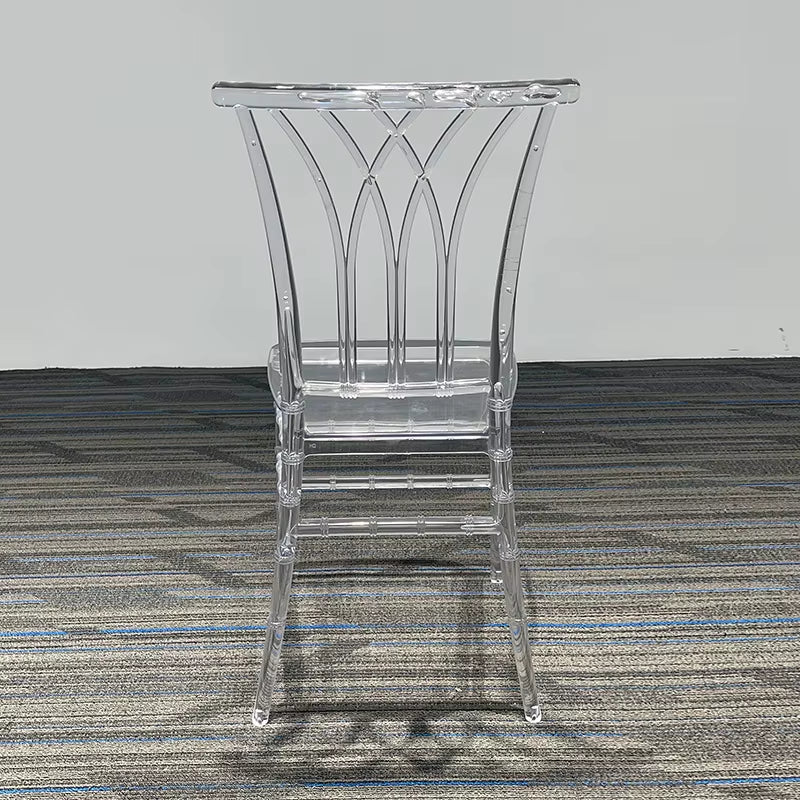 Wedding Banquet Hall Dining Chair Acrylic Crystal Chair Hotel Outdoor Activities Wedding Resin Transparent Bamboo Chair Integrat