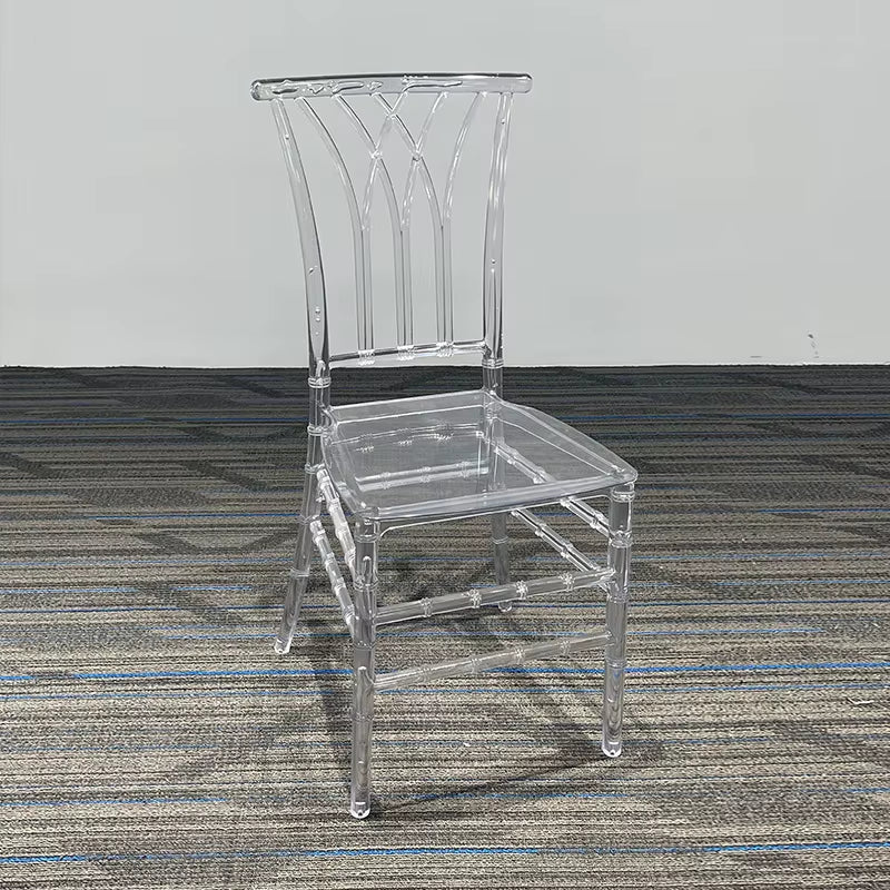 Wedding Banquet Hall Dining Chair Acrylic Crystal Chair Hotel Outdoor Activities Wedding Resin Transparent Bamboo Chair Integrat