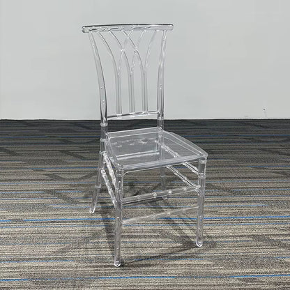 Wedding Banquet Hall Dining Chair Acrylic Crystal Chair Hotel Outdoor Activities Wedding Resin Transparent Bamboo Chair Integrat