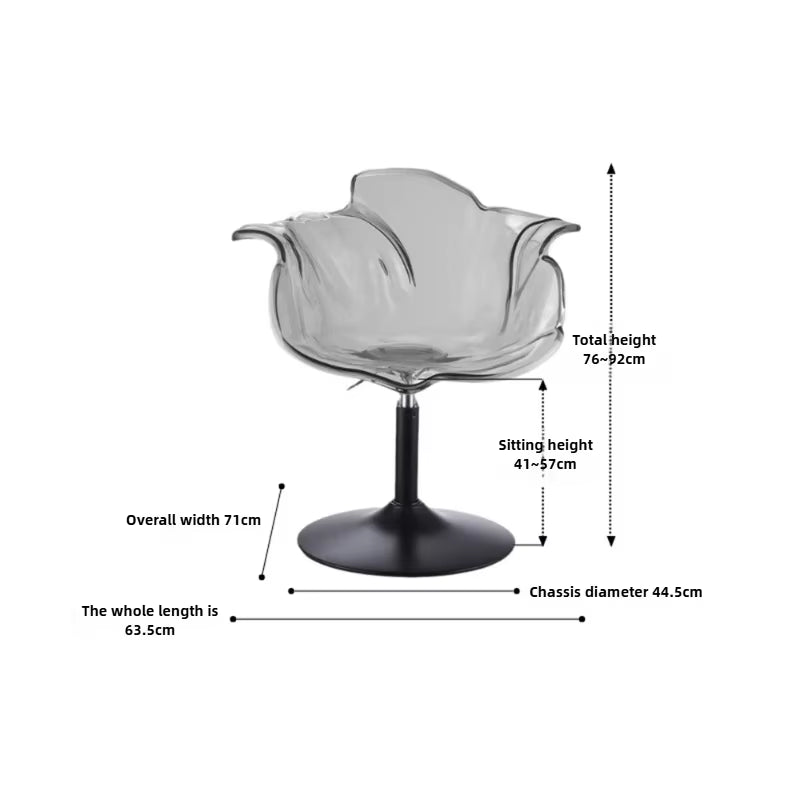 French Style Luxury Acrylic High Chair, Transparent Adjustable Island Platform Chair, High Stool, Coffee Shop Bar Chair