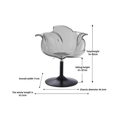 French Style Luxury Acrylic High Chair, Transparent Adjustable Island Platform Chair, High Stool, Coffee Shop Bar Chair
