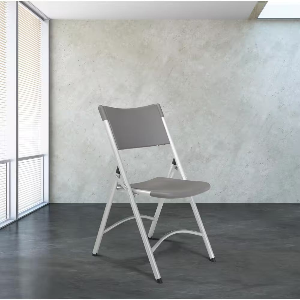Charcoal Plastic Seat Outdoor Safe Folding Chair (Set of 4)