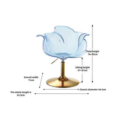 French Style Luxury Acrylic High Chair, Transparent Adjustable Island Platform Chair, High Stool, Coffee Shop Bar Chair