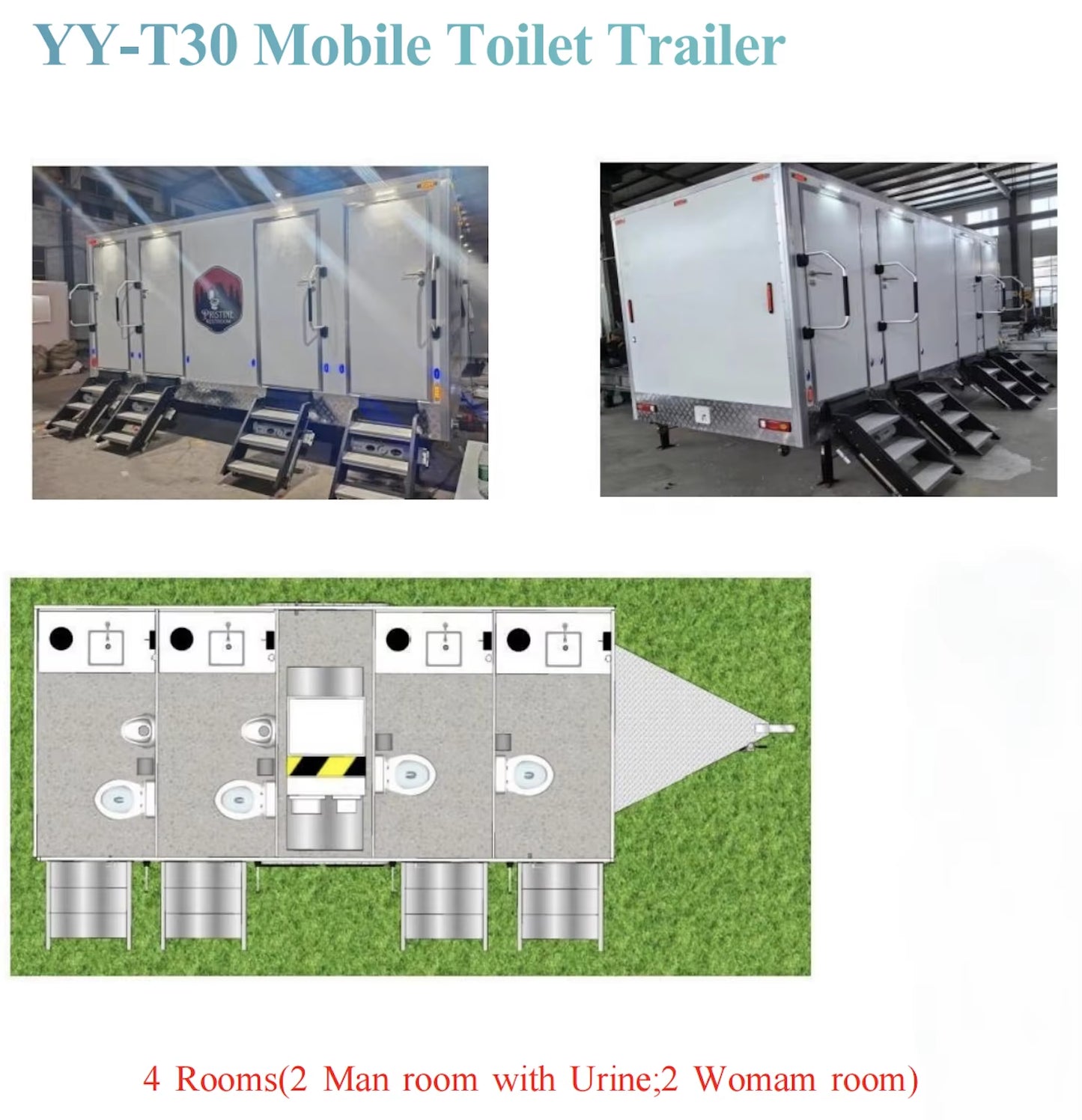 Portable Prefab Rent Outdoor Restroom Trailer Mobile Toilet Portable Restroom Shower Toilet Trailer
