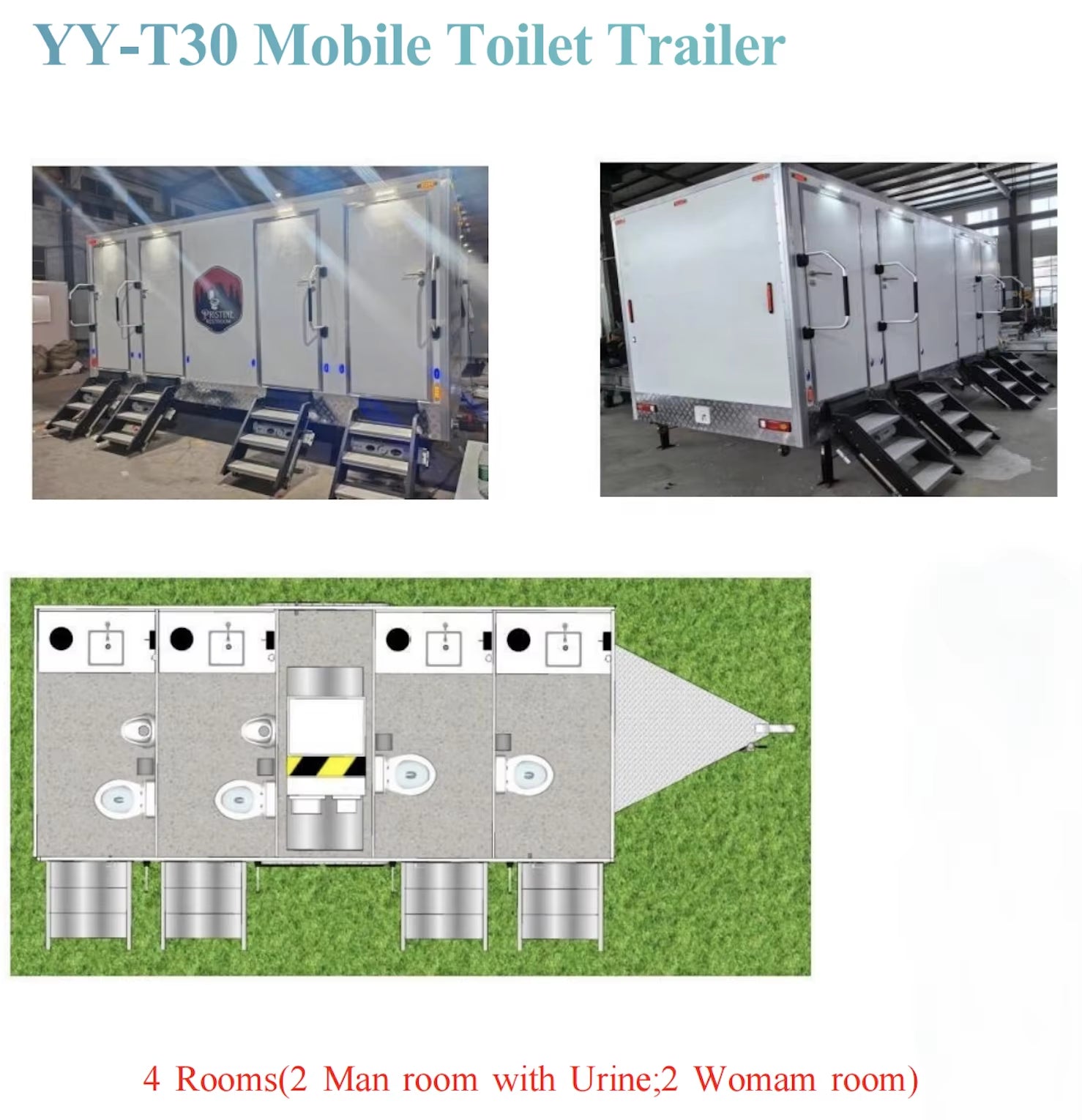 Portable Prefab Rent Outdoor Restroom Trailer Mobile Toilet Portable Restroom Shower Toilet Trailer