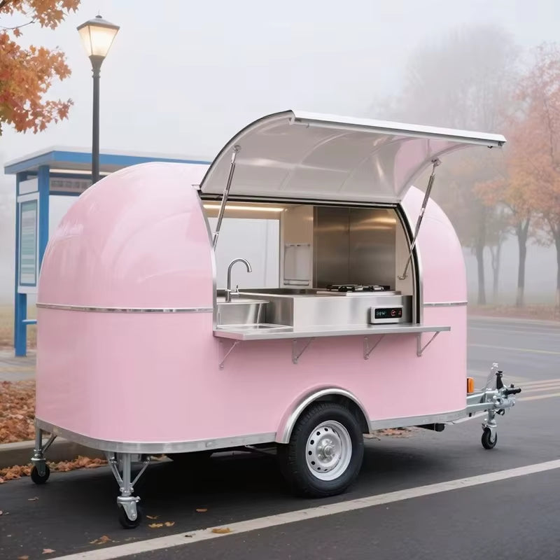 Fully Equipped Fast Food Truck for Sale Mobile BBQ Ice Cream Coffee Cart for Snacks Candy Chips