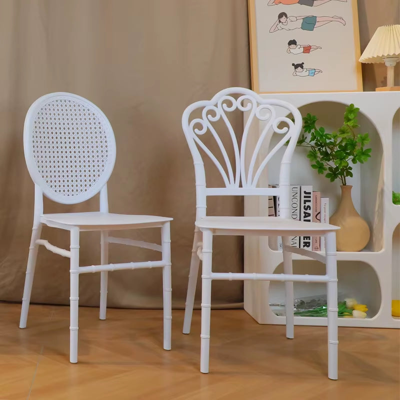 Plastic Chair Wedding Banquet Hotel Outdoor Bamboo White Gold Modern Simple Dining Chair Wholesale