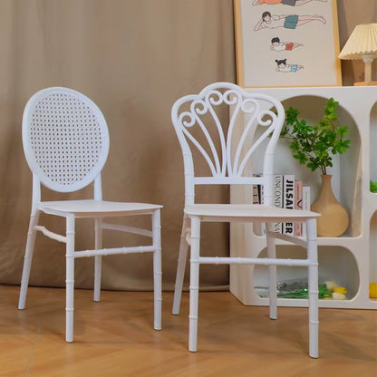 Plastic Chair Wedding Banquet Hotel Outdoor Bamboo White Gold Modern Simple Dining Chair Wholesale