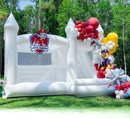 Inflatable White Wedding Bounce House with Blower (15FT)