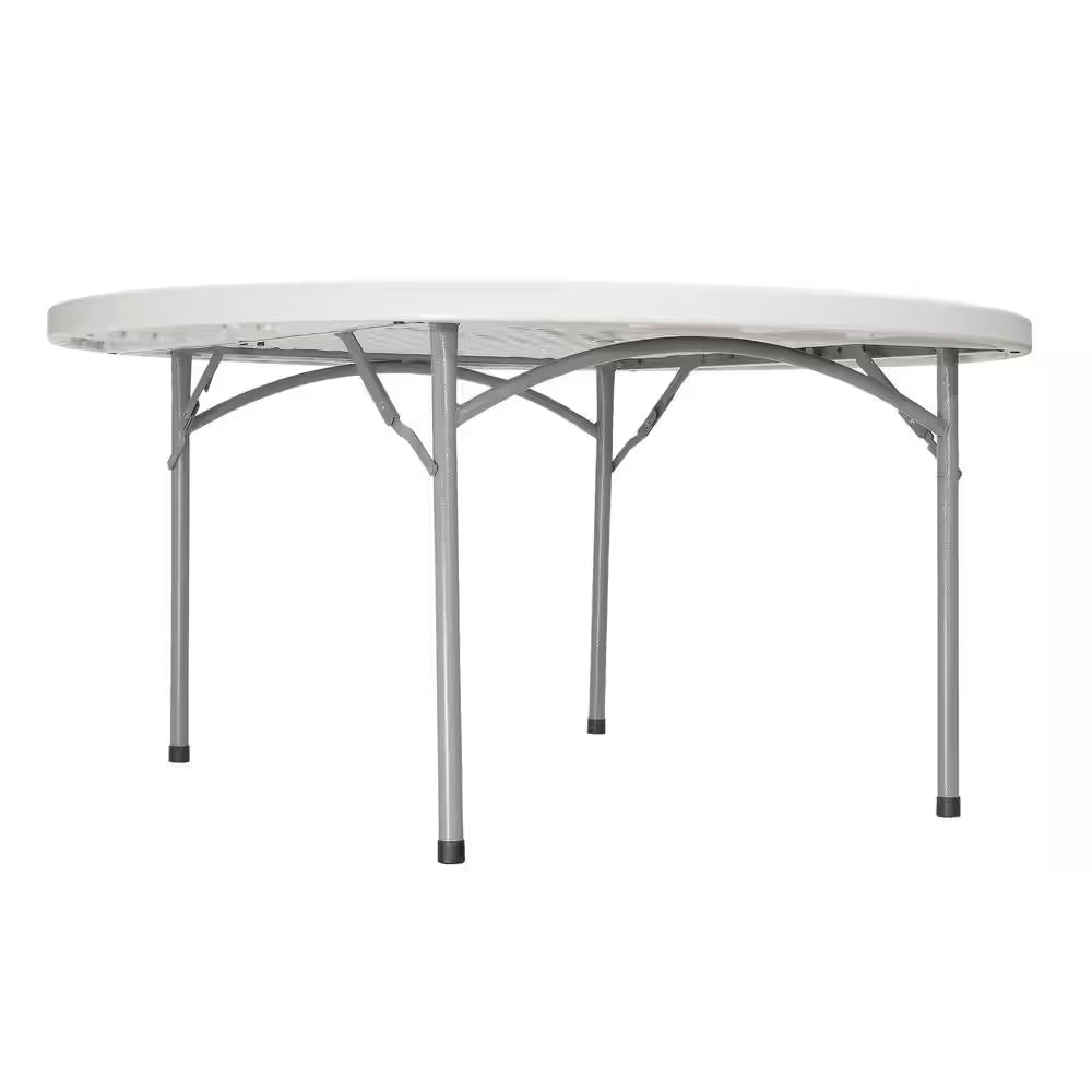 60 In. Grey Plastic round Folding Banquet Table