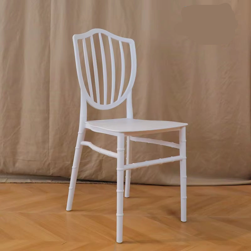Plastic Chair Wedding Banquet Hotel Outdoor Bamboo White Gold Modern Simple Dining Chair Wholesale