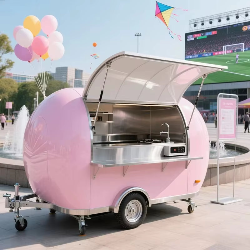 Fully Equipped Fast Food Truck for Sale Mobile BBQ Ice Cream Coffee Cart for Snacks Candy Chips