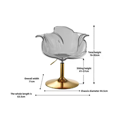 French Style Luxury Acrylic High Chair, Transparent Adjustable Island Platform Chair, High Stool, Coffee Shop Bar Chair