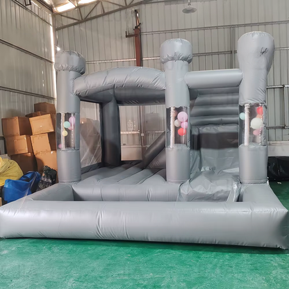 15FT Gray & Pink Inflatable Bounce House for Kids Parties