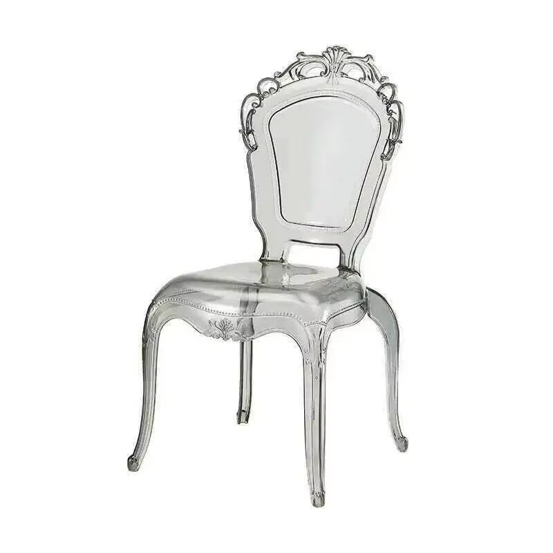 Transparent Simple Dining Chairs Creative Kitchen Furniture Household Acrylic Crystal Dining Chair Designer Palace Style Stool H