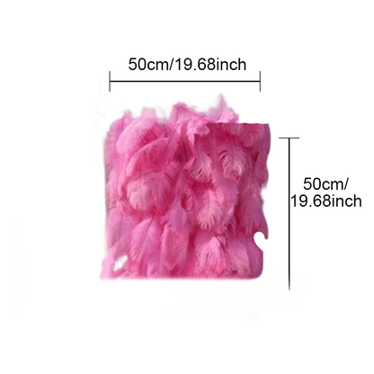 3D Pink Feather Flower Fabric Backdrop Wall