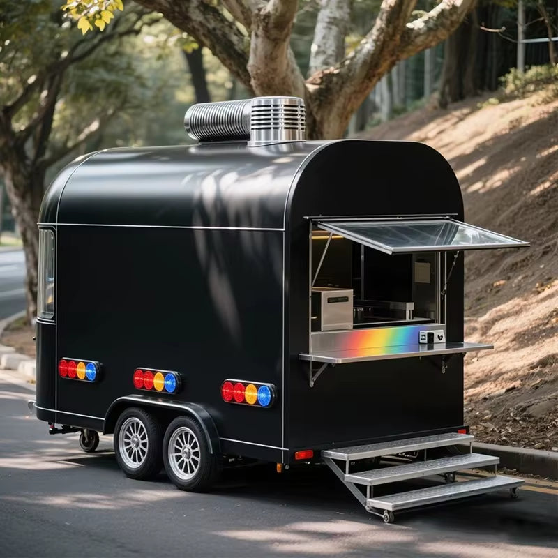 Fully Equipped Fast Food Truck for Sale Mobile BBQ Ice Cream Coffee Cart for Snacks Candy Chips