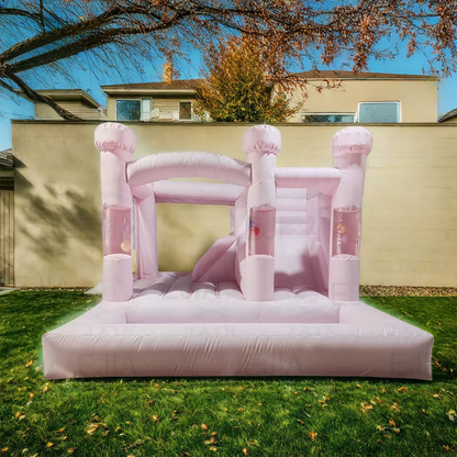 15FT Gray & Pink Inflatable Bounce House for Kids Parties