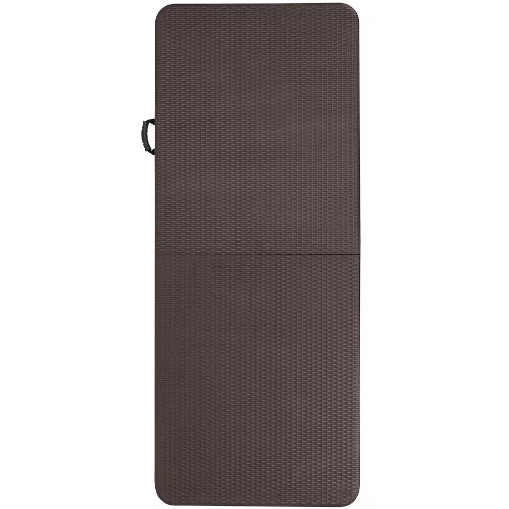 71 In. Brown Plastic Tabletop Metal Frame Folding Table