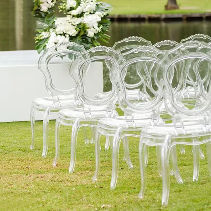 Hotel Banquet Acrylic Transparent Crystal Light Luxury Party Outdoor Stackable Dining Chairs