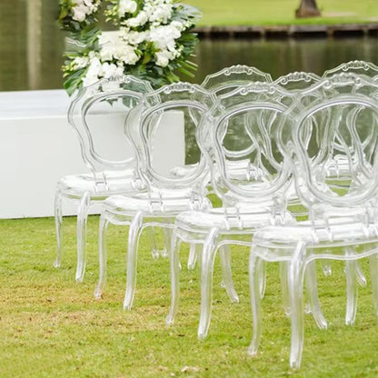 Hotel Banquet Acrylic Transparent Crystal Light Luxury Party Outdoor Stackable Dining Chairs