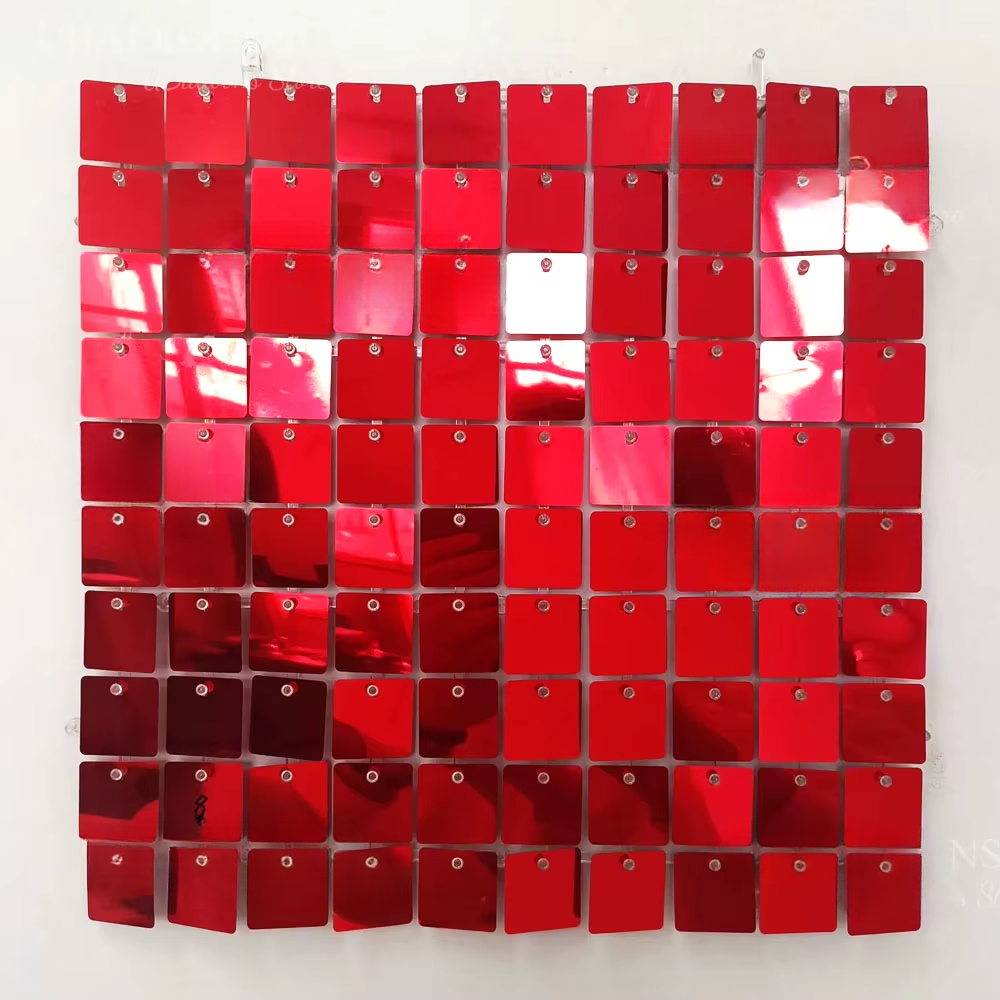 Red Shimmer Sequin Backdrop Wall Panels