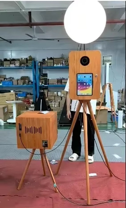 Retro Wood DSLR Photo Booth Double-Sided Use Ipad PC Computer for Parties and Events New