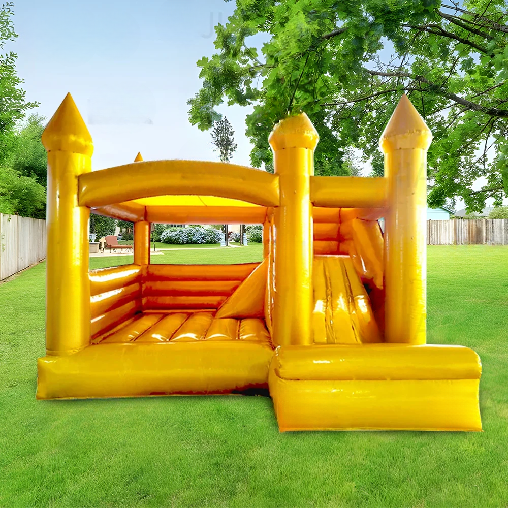 15FT Gold Inflatable Bounce House with Slide||