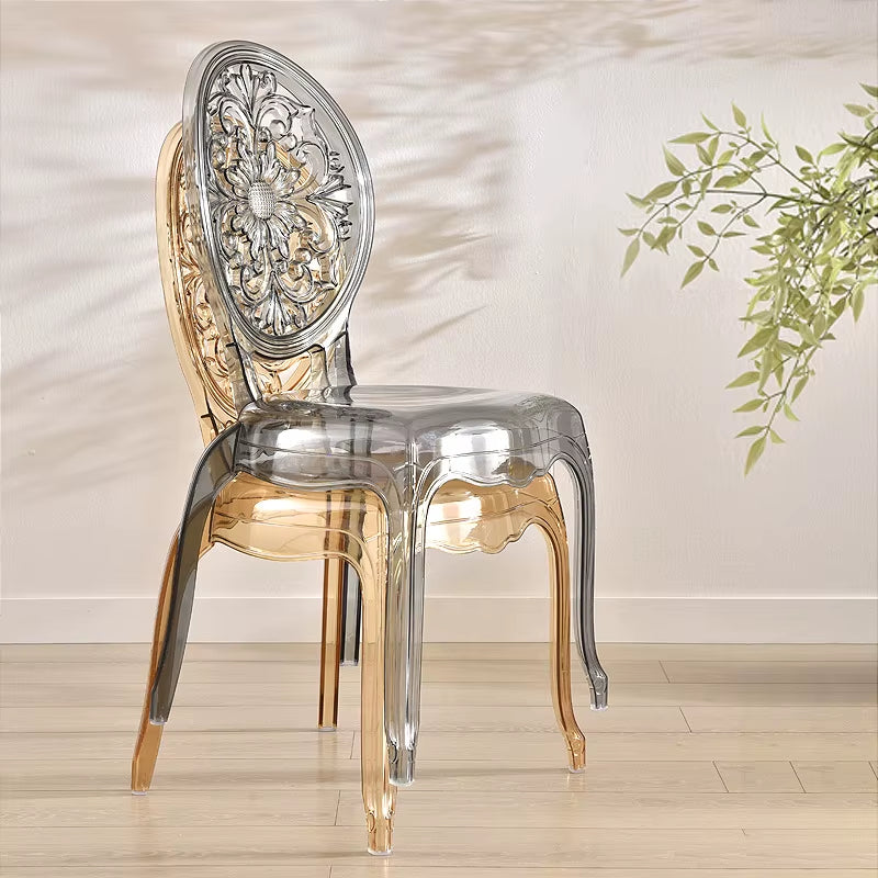 Acrylic Crystal Chair Milk Tea Shop Cafe Back Chair Transparent Light Luxury Balcony Hotel Banquet Auditorium